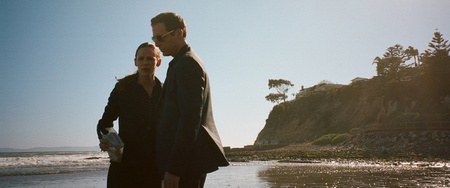 Costume design by Anette Cseri for the film The Tribes of Palos Verdes: two figures silhouetted on a beach at dusk